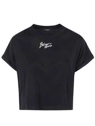 Balmain Short Sleeves Balmain Paris Cropped T-Shirt
