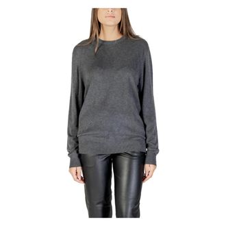 Guess Jamaar Crewneck Gestikte Trui - Dames - Ronde hals truien - Grijs - XL - Wol - Truien & Vesten