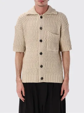 Roberto Collina Cardigan in cotone a maniche corte con colletto classico