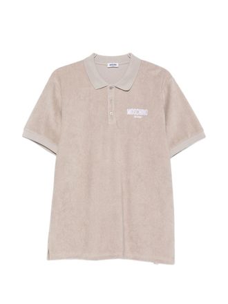 Moschino Beige Short Sleeve Button Knit Polo