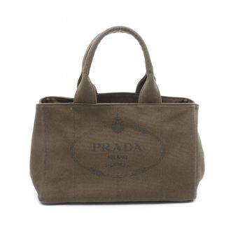 Prada Khaki Canvas Tote Bag (Pre-Owned)
