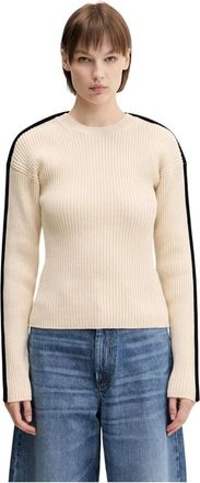 Sportmax Boemia Trui - Dames - Ronde hals truien - Beige - L - Katoen - Truien & Vesten