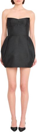 Amanda Uprichard Bowery Tulip Minidress In Black