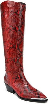 Franco Sarto Billie Knee High Western Boot in Red at Nordstrom Rack, Size 8.5 Regular Calf