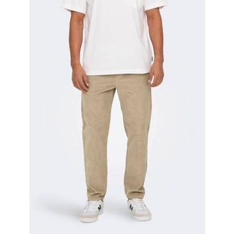 Only & Sons corduroy tapered casual broek beige