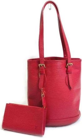 Louis Vuitton Tweedehands leren Louis Vuitton tassen - Dames - Vintage Shopper - Rood - ONE Size - Leer - Vintage
