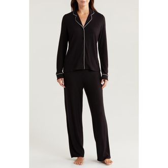Nordstrom Brushed Hacci Pajamas in Black at Nordstrom Rack, Size Medium