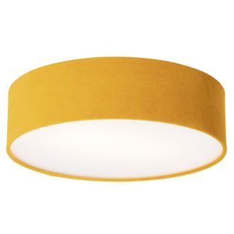 QAZQA Moderno Plaf&oacute;n Inteligente Ocre De 40 Cm Con 2 Wifi A60 - Drum Acero /textil /pl&aacute;stico Redonda Adecuado Para Led Max. 2 X 7 Watt - Qazqa