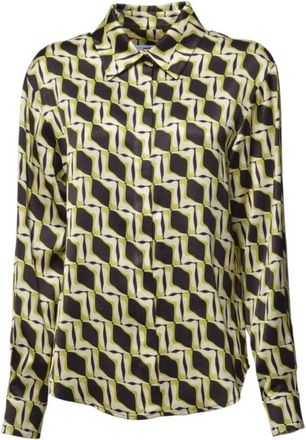 Msgm Multicolor Printed Viscose Satin Shirt