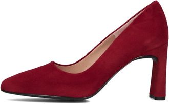 Unisa Schoenen, Dames, Rood, 41 EU, Su&egrave;de, Rode Su&egrave;de Pumps met Blokhak