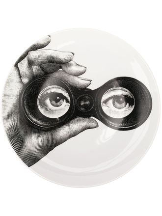 Fornasetti Piatto con stampa - Bianco