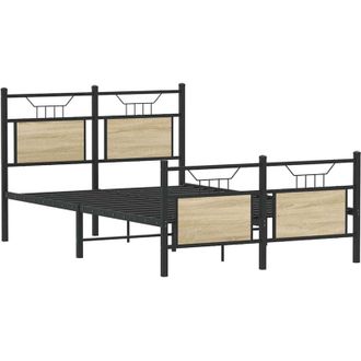 vidaXL Vidaxl - Bed Frame without Mattress Sonoma Oak 120x190 cm Small Double Engineered Wood