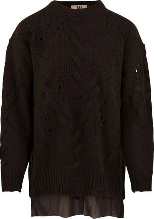 Aniye By Tina Maxi-Pull Sweater - Knitwear - Mujer - Marr&oacute;n - XS