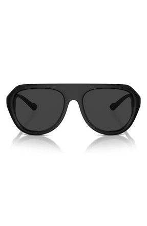Ferrari 57mm Polarized Pilot Sunglasses in Matte Black /Grey Polar at Nordstrom