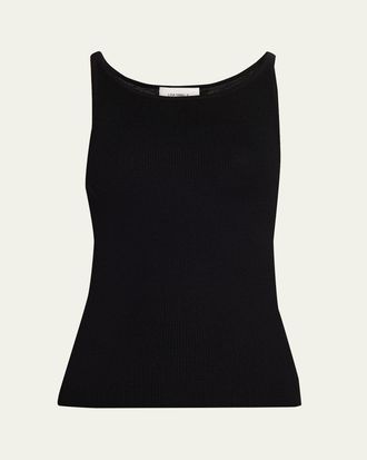 Lisa Yang Lynette Cashmere Rib Scoop-Neck Tank Top
