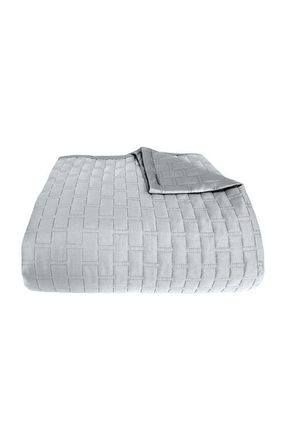 BedVoyage Luxury 100% Viscose Cooling Quilted Brick Coverlet in Stone at Nordstrom, Size King/california King