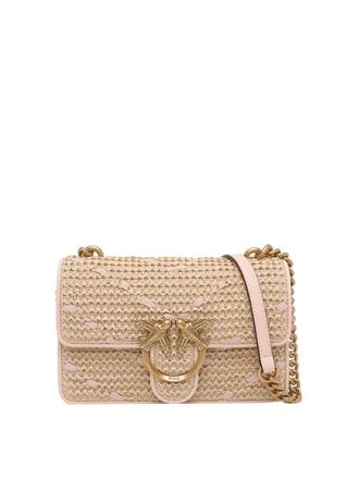 Pinko Mini Love One Light Rafia Crossbody Bag