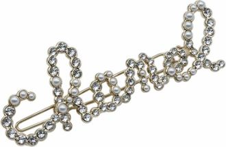 Chanel Faux Pearl Logo Hair Clip