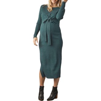 Angel Maternity Knit Midi Maternity/Nursing Dress in Teal at Nordstrom, Size Large