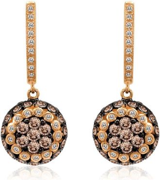 Le Vian Ladies Chocolate Diamonds Fashion Earrings in 14k Strawberry Gold