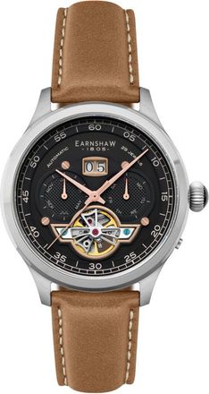 Earnshaw Baron Grand Date Calendar Open Heart Black Dial Mens Watch ES-8187-05
