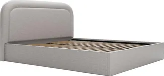 Vente-Unique Canap&eacute; abatible de 140 x 190 cm - Tela jaspeada - Gris claro - FIREZA