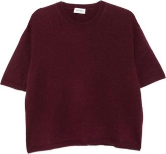 Soft Goat Brushed Short Sleeve - Dames - Cashmere truien - Rood - XS - Wol - Truien & Vesten