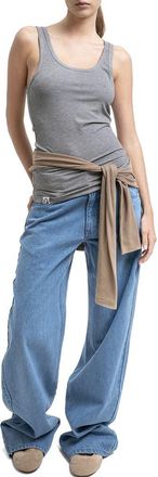 Mother of All Moa Mid Waist Wide Leg Denim in Light Denim at Nordstrom, Size X-Small