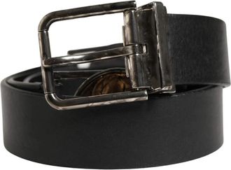 Dolce & Gabbana Klassieke leren riem met metalen gesp - Heren - Riemen - Zwart - ONE Size - Leer - Accessoires