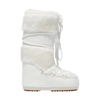 Moon Boot Schoenen, Dames, Wit, 39 EU, Leer, MB Icon Faux-Fur Boot
