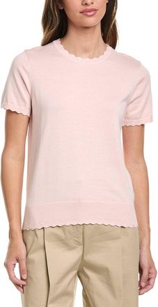 Brooks Brothers Scalloped Pointelle-Trim Sweater