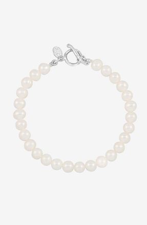 Dower & Hall Mens White Pearl Bracelet in Sterling Silver at Nordstrom