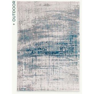 Louis De Poortere GRIFF DESIGN - TAPPETO MODERNO MAD MEN - Prodotto in Belgio - Rifinito a mano - Antiscivolo naturale - 85% Cotone - 15% Poliestere - Azzurrite del