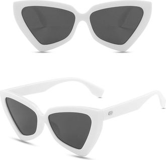 Generic Fashion Style For Womens Sunglasses Vintage Retro Cat Eye Shape Male Female Sun glasses Sunglasses Men For Women,White Gray 2026