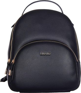 Liu Jo Black Textured Faux Leather Backpack