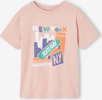 Vertbaudet T-Shirt mit grafischem Print und Recycling-Baumwolle Jungen blush