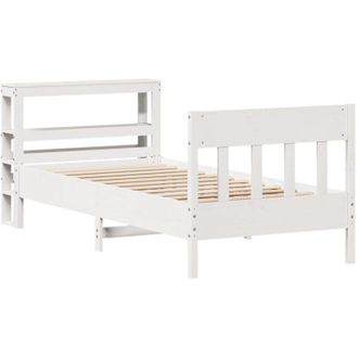 vidaXL Vidaxl - Estructura De Cama Sin Colch&oacute;n Madera Maciza Blanca 90x190 Cm
