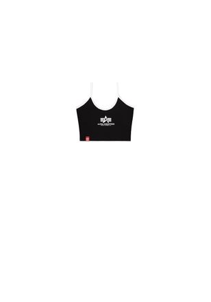 Alpha Industries Muskelshirt ALPHA INDUSTRIES Basic ML Cropped Tank Top Wmn, Damen, Gr. L, schwarz, Obermaterial: 95% Baumwolle, 5% Elastan, Shirts Muskelshirt