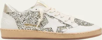 Golden Goose Ball Star Glitter Leather Low-Top Sneakers