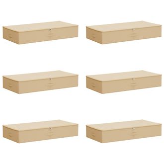 vidaXL Caja De Almacenamiento 6 Pcs Crema 100 X 50 X 18 Cm Vidaxl
