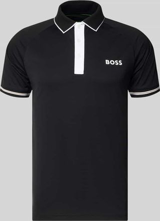HUGO BOSS Regular Fit Poloshirts mit Kontrastdetails in Black, Gr&ouml;&szlig;e XXXL