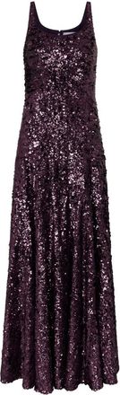 Paco Rabanne Kleedjes, Dames, Paars, S, Pailletten, Paarse Pailletten Gown Jurk