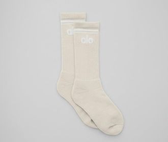 Alo | Throwback Socks in Bone/White, Size: Small