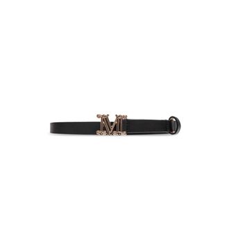 Max Mara Graziata Leren Riem - Dames - Riemen - Zwart - L - Leer - Accessoires