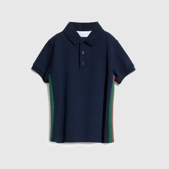 Gucci Kids - Cotton Polo Shirt, Size 10 years, Blue