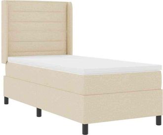 vidaXL Cama Tipo Box Spring Con Colch&oacute;n Crema 80 X 200 Cm Tela Vidaxl