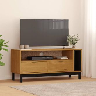 vidaXL Vidaxl - Mueble Para Tv Flam Madera Maciza De Pino 110x40x50 Cm