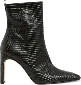 Miista 90mm Marcelle snakeskin-effect leather square-toe boots - women - Calf Leather/Calf Leather/Leather - 39 - Green