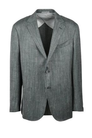 Corneliani Jacket Wool Silk Linen - Sage Green
