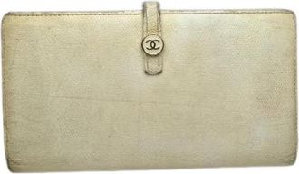 Chanel Pre-owned Leren Portemonnee - Dames - Vintage Accessoires - Wit - ONE Size - Leer - Vintage